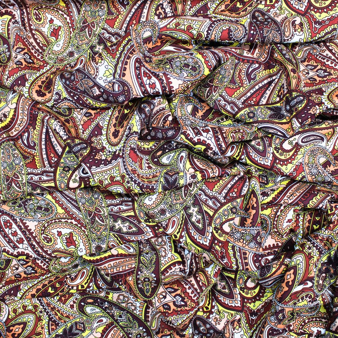 Brown Crepe 2 Yards of Printed Dressmaking Viscose