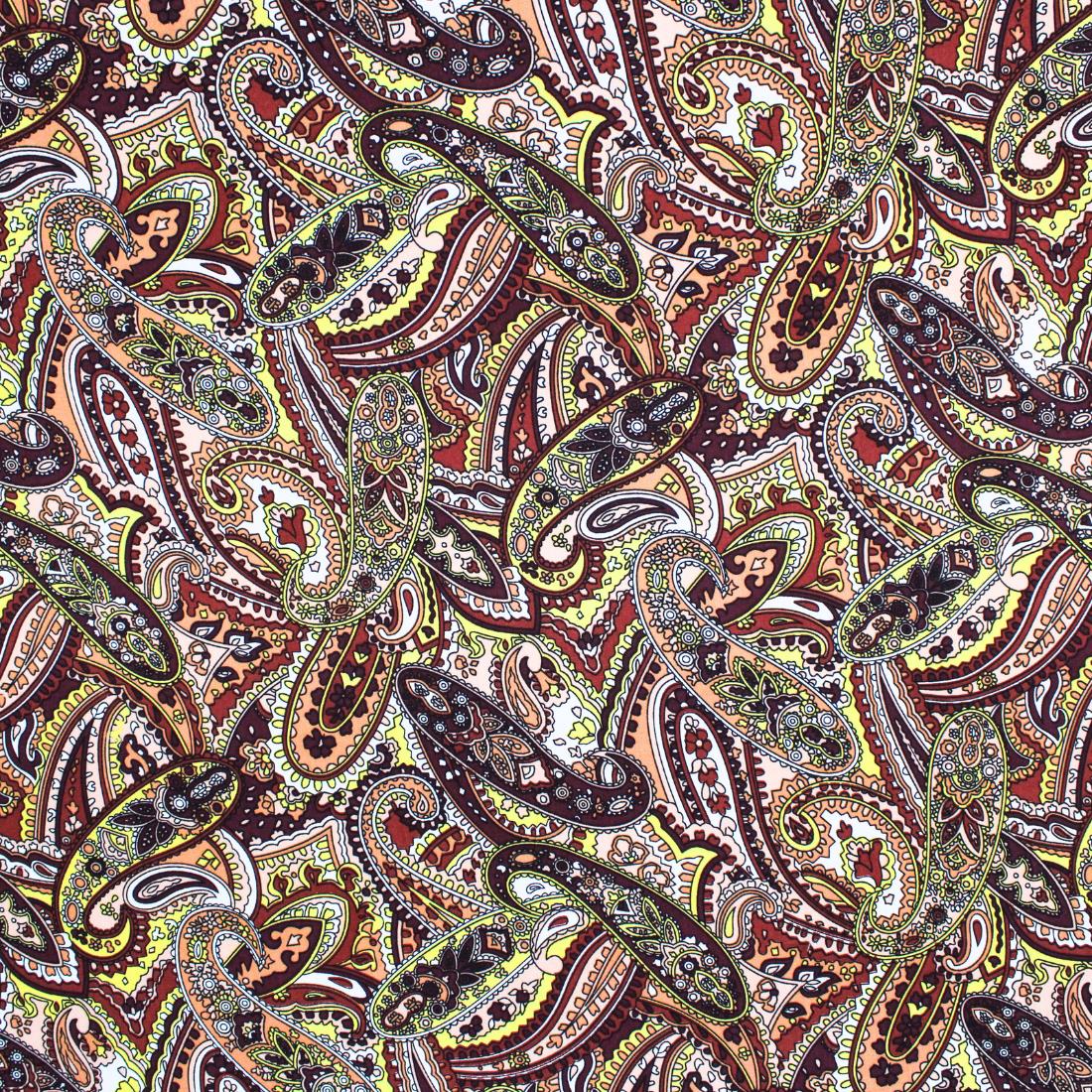 Brown Crepe 2 Yards of Printed Dressmaking Viscose