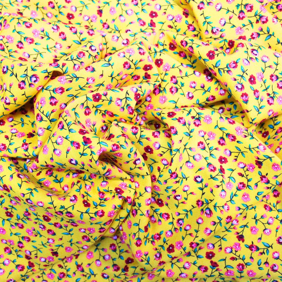 Mustard Crepe 2 Yards of Printed Dressmaking Viscose