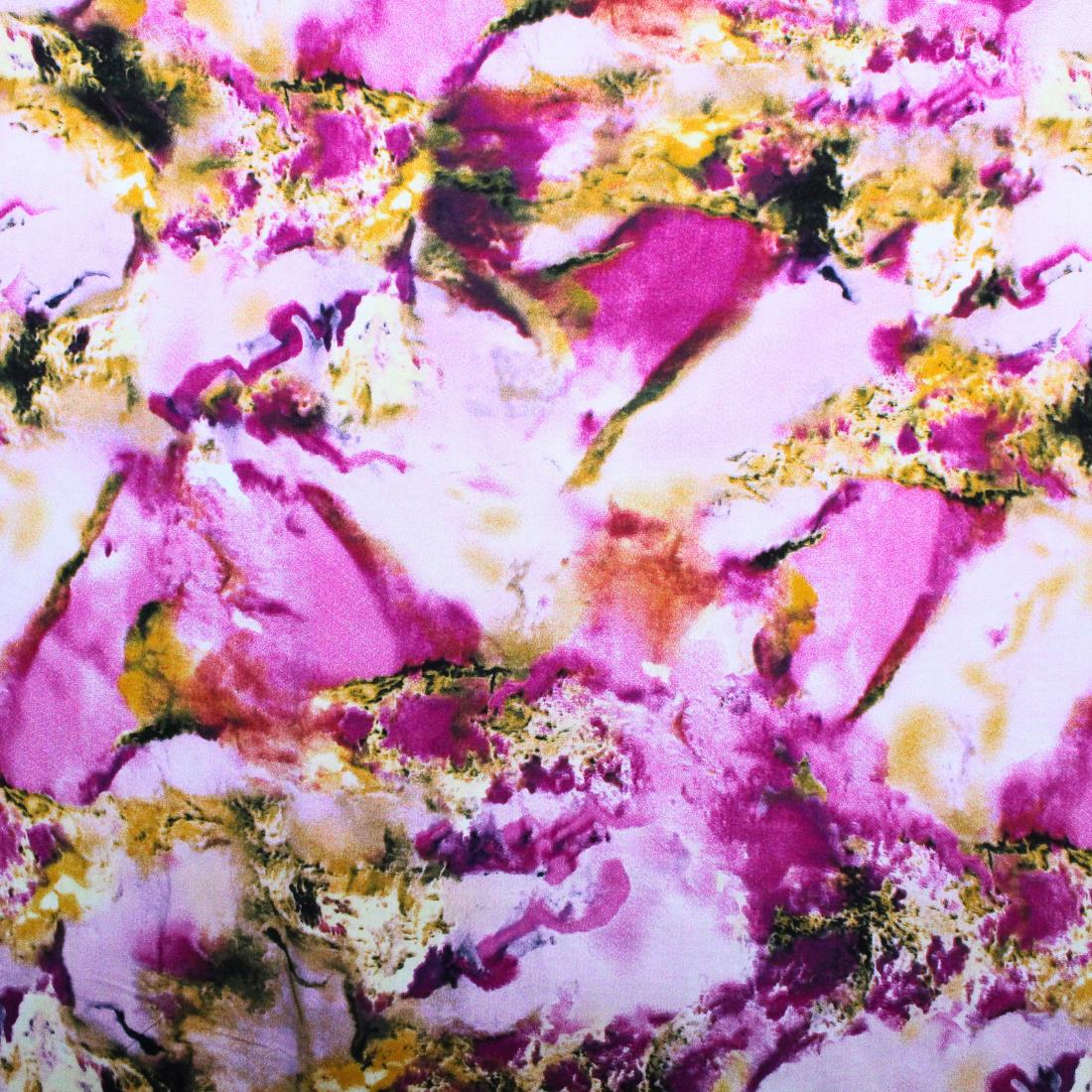 Purple Crepe 2 Yards of Printed Dressmaking Viscose