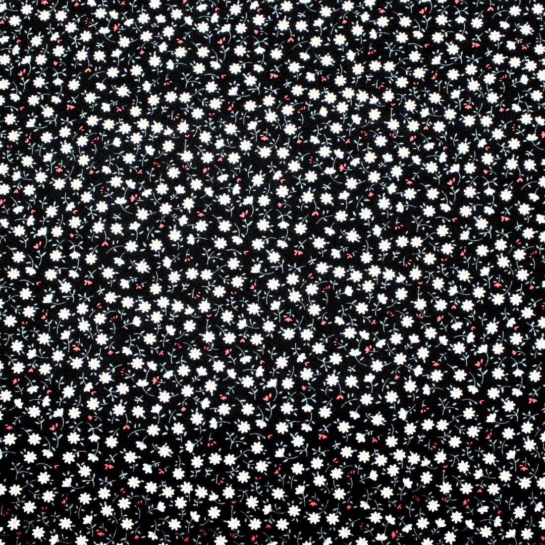 Black Crepe 2 Yards of Printed Dressmaking Viscose