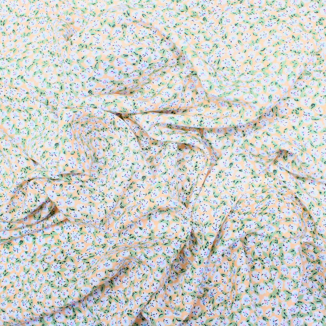 Cream Crepe 2 Yards of Printed Dressmaking Viscose