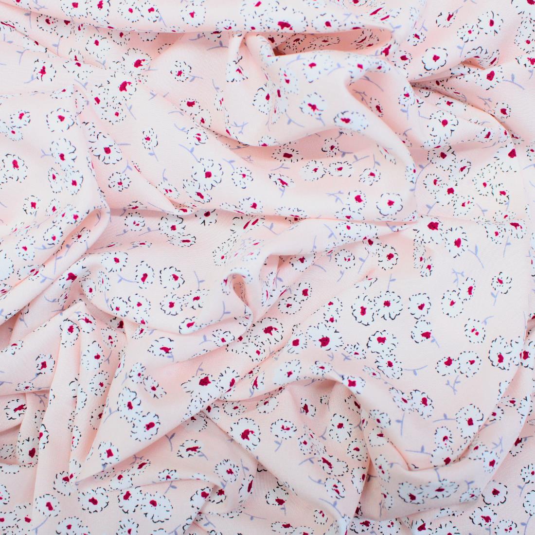 Pink Crepe 2 Yards of Printed Dressmaking Viscose