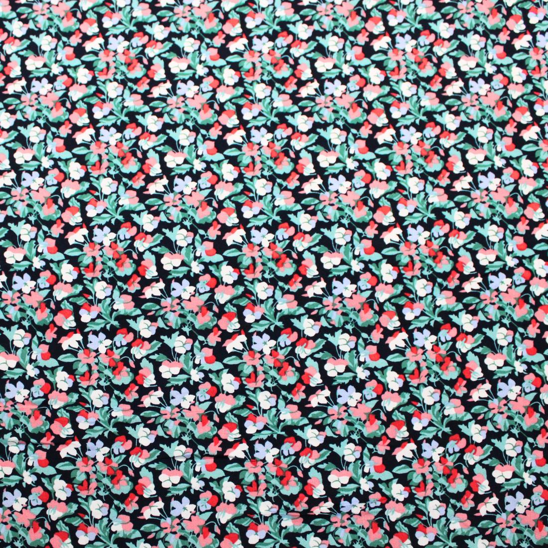 Black Crepe 2 Yards of Printed Dressmaking Viscose