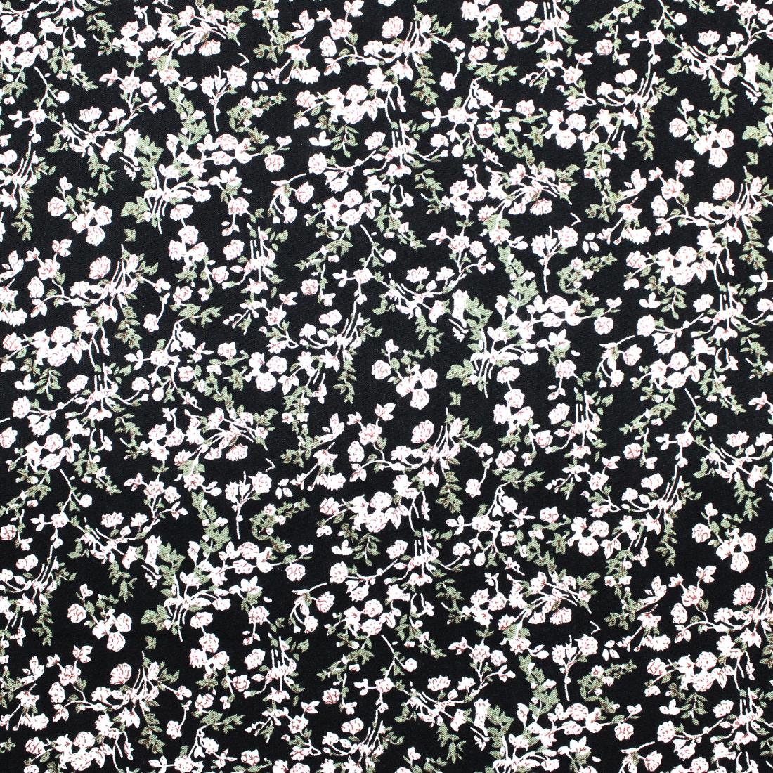 Black Crepe 2 Yards of Printed Dressmaking Viscose
