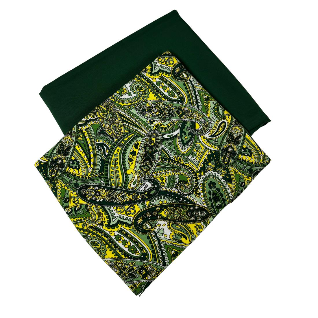 Bottle Green Printed Crepe 2 Piece Summer Viscose Suit