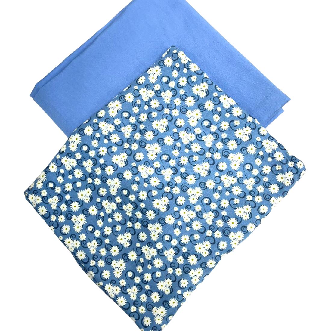 Blue Printed Crepe 2 Piece Summer Viscose Suit