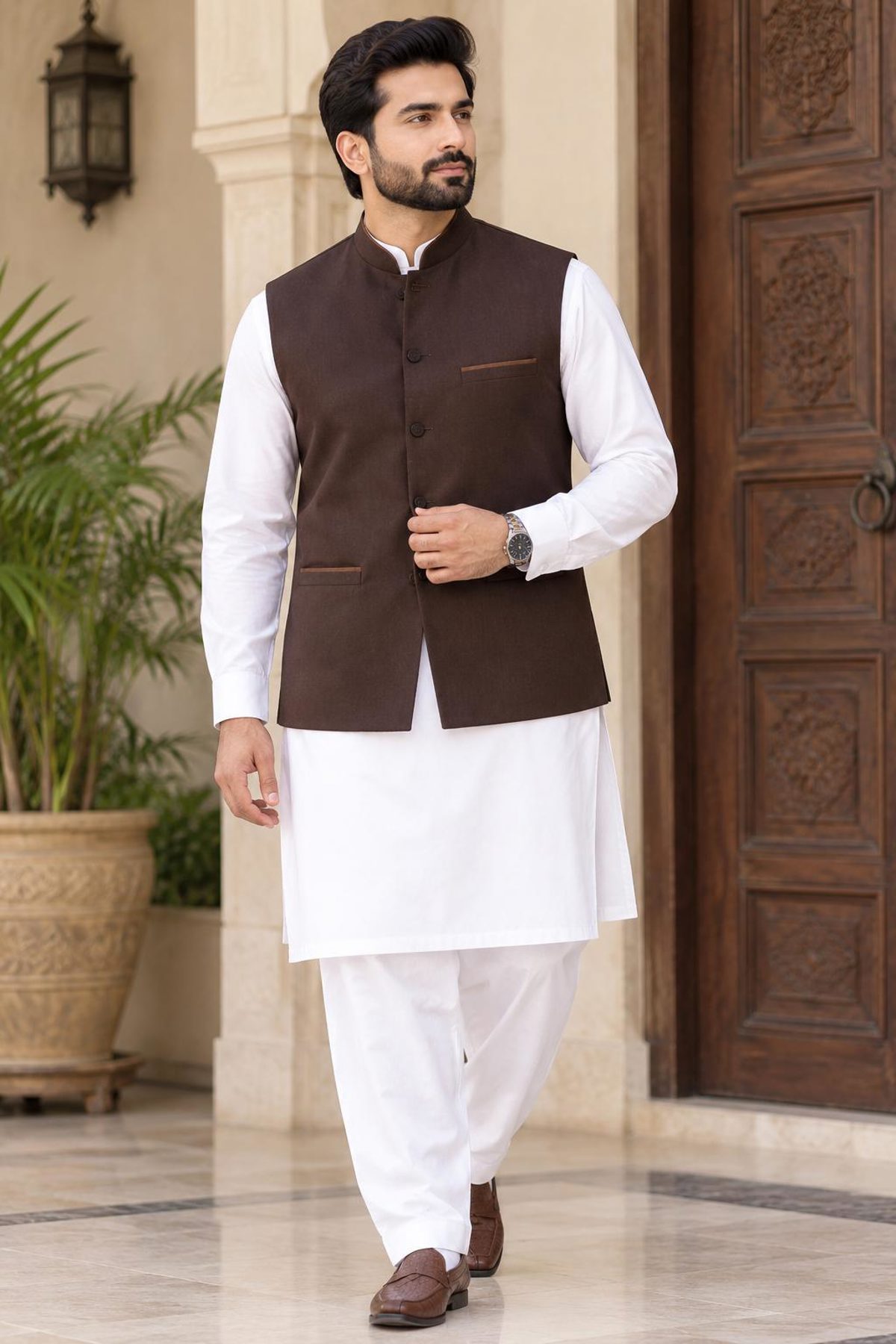 Brown Mens Waistcoat