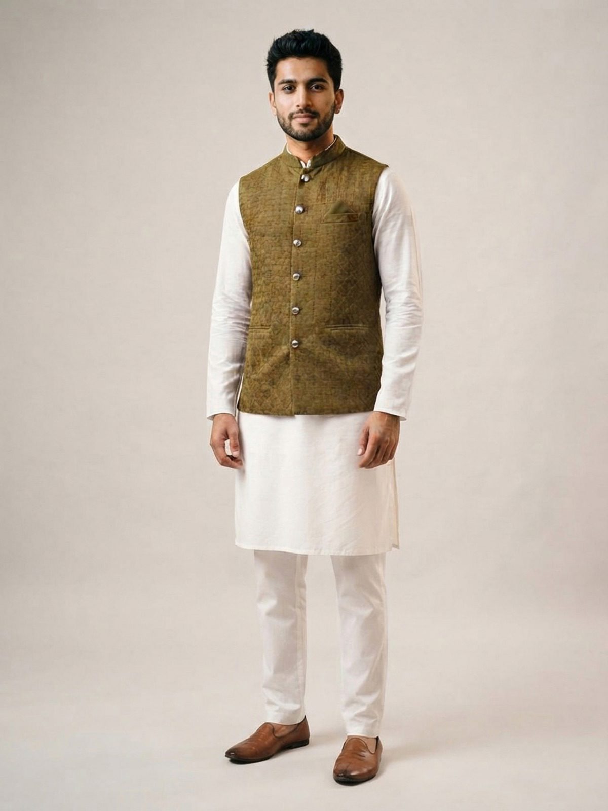 Antique Sequinned Mens Waistcoat