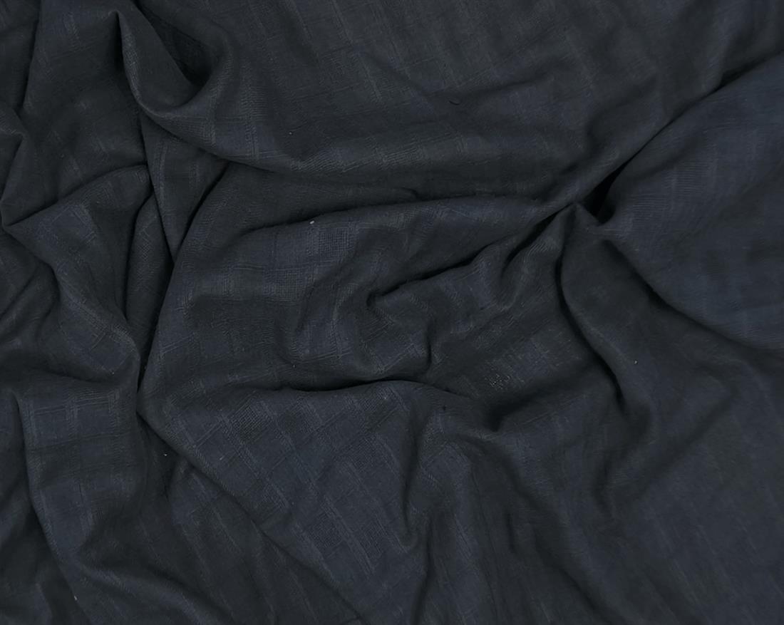 Dark Navy Checked Polyester Fabric