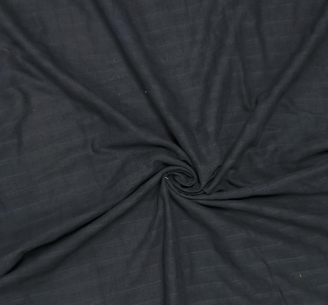 Dark Navy Checked Polyester Fabric