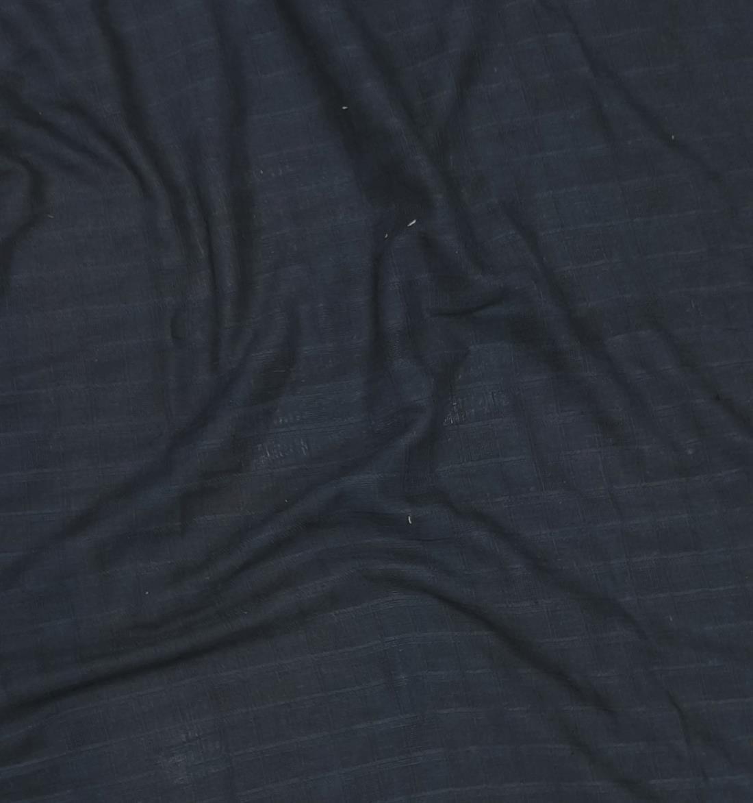 Dark Navy Checked Polyester Fabric
