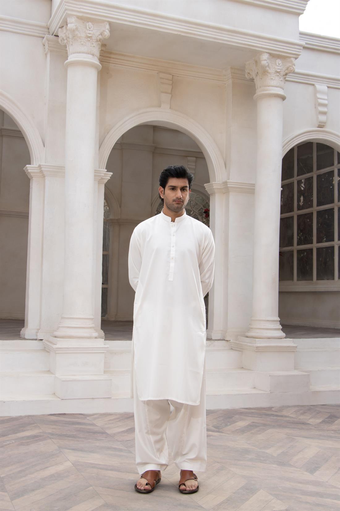 Off White MENS Shalwar Kameez