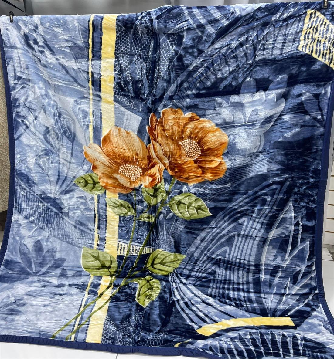 Blue & Multicolour King Size Blanket