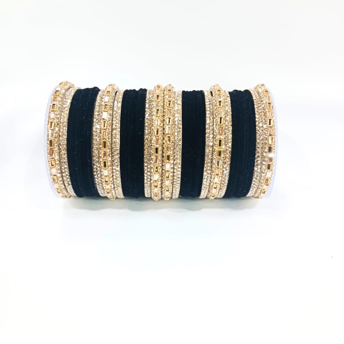 Black Beautiful Designer Bangles Set.