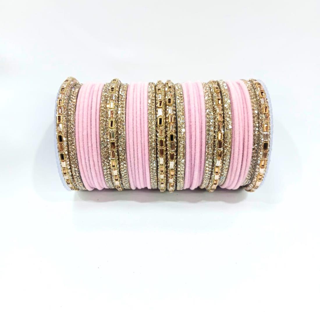 Pink Beautiful Designer Bangles Set.