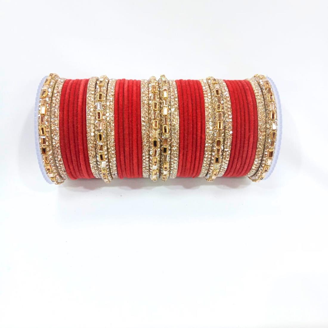 Red Beautiful Designer Bangles Set.