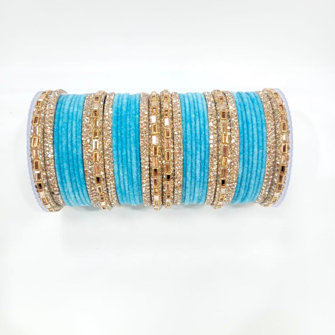 Sky Blue Beautiful Designer Bangles Set.