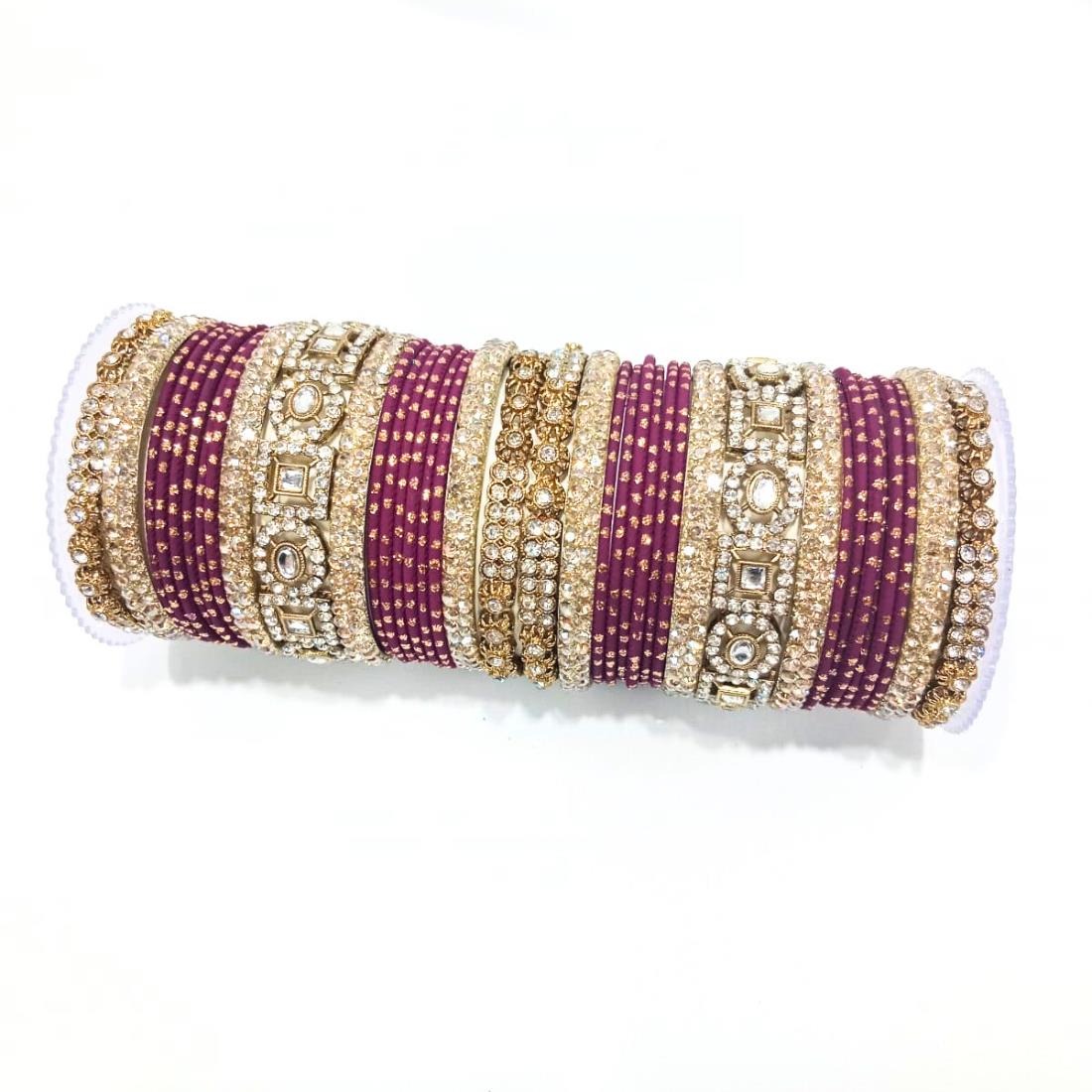 Plum Beautiful Designer Bangles Set.