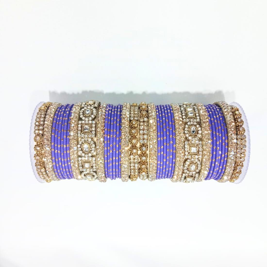 Purple Beautiful Designer Bangles Set.