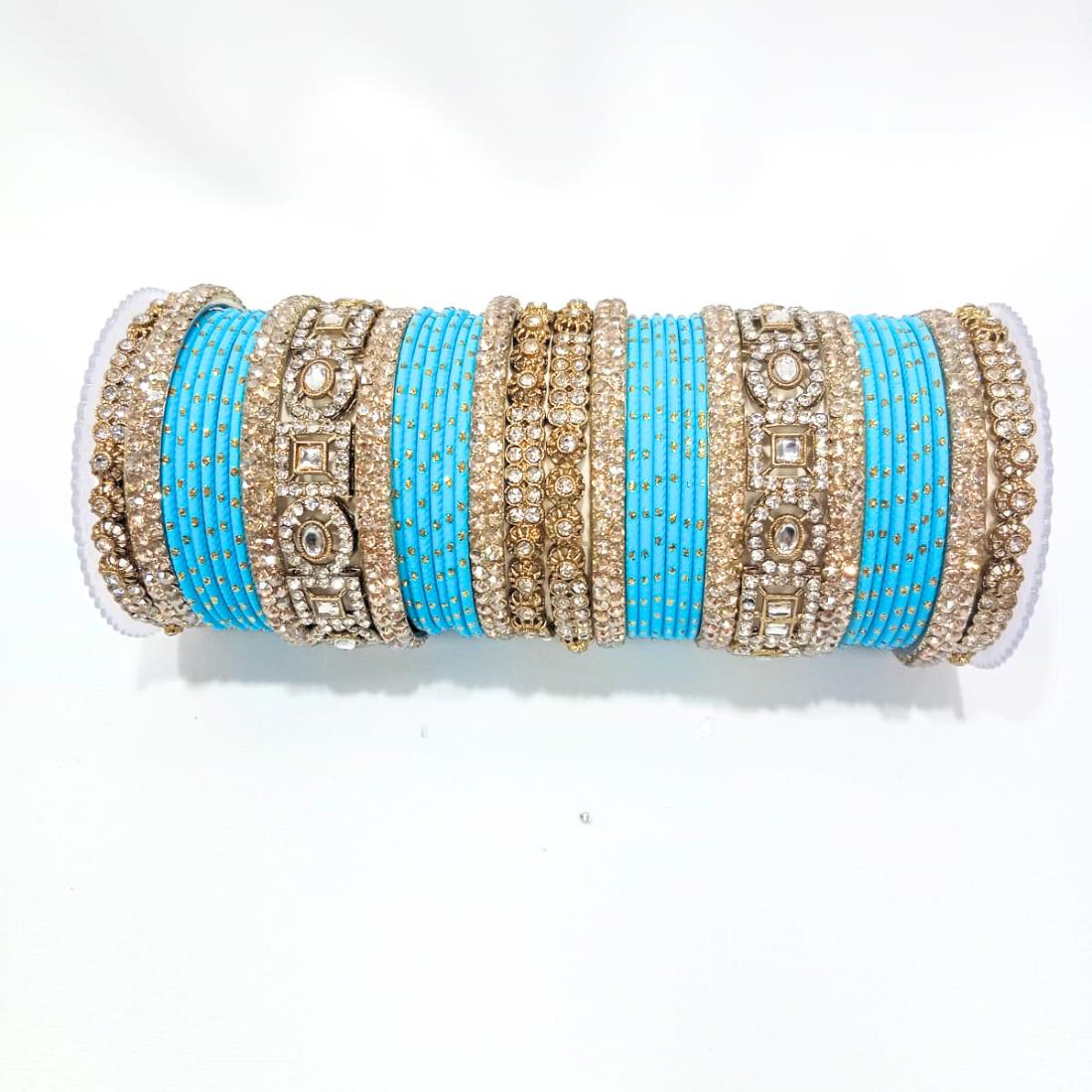 Sky Blue Beautiful Designer Bangles Set.