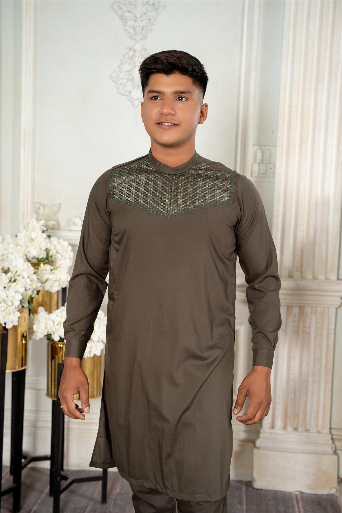 Petrol Mens Salwar Kameez