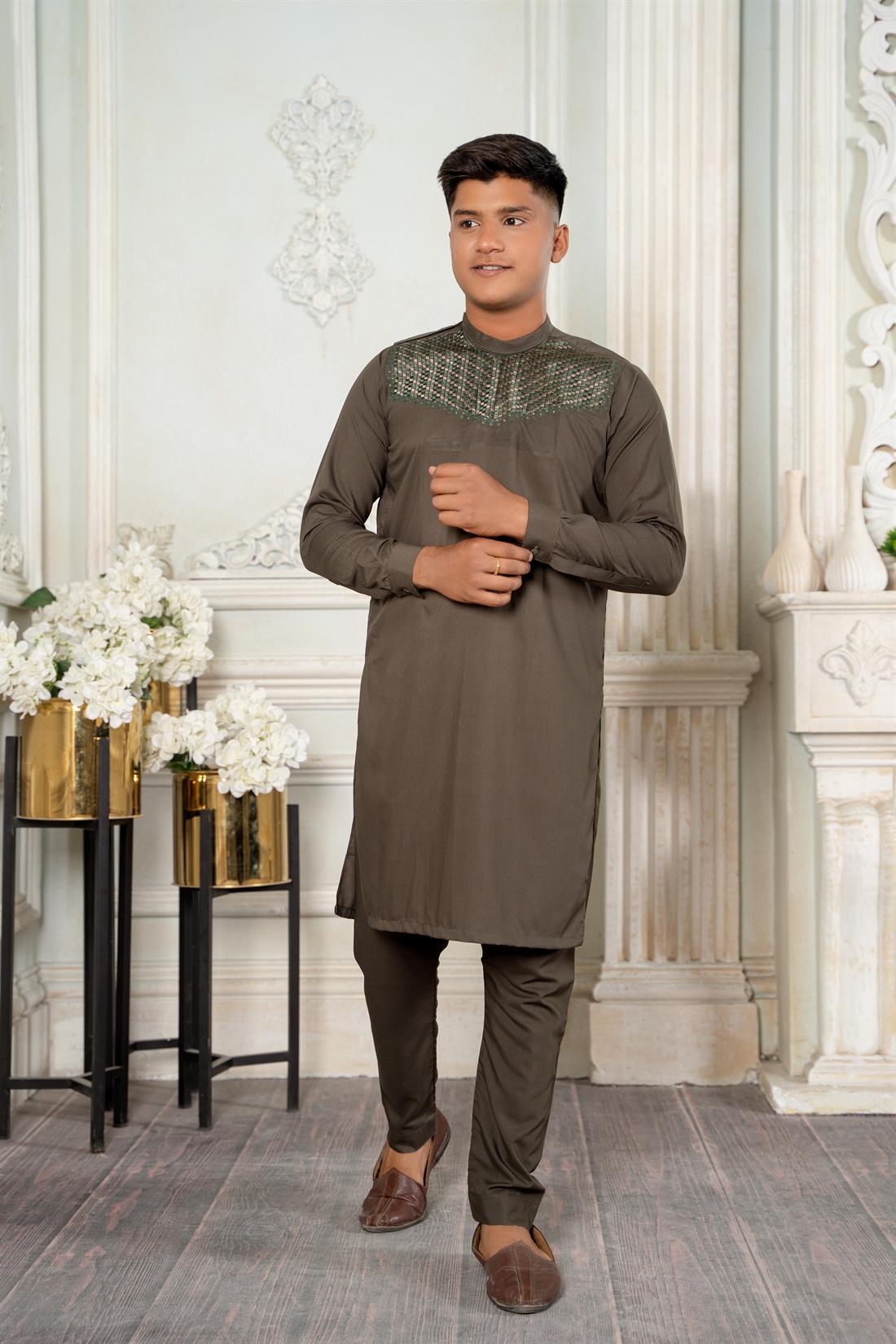 Petrol Mens Salwar Kameez