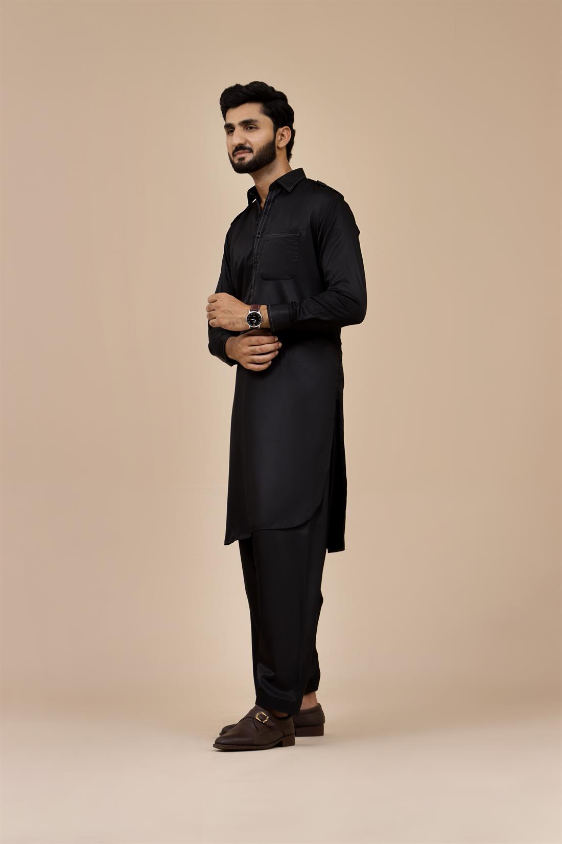 Black Mens Salwar Kameez