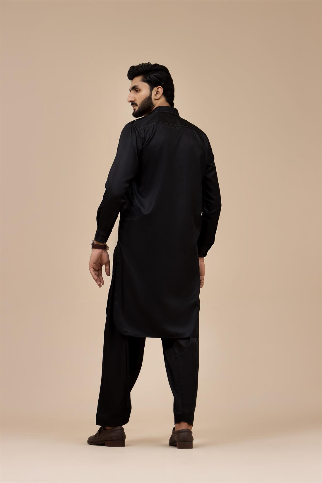 Black Mens Salwar Kameez