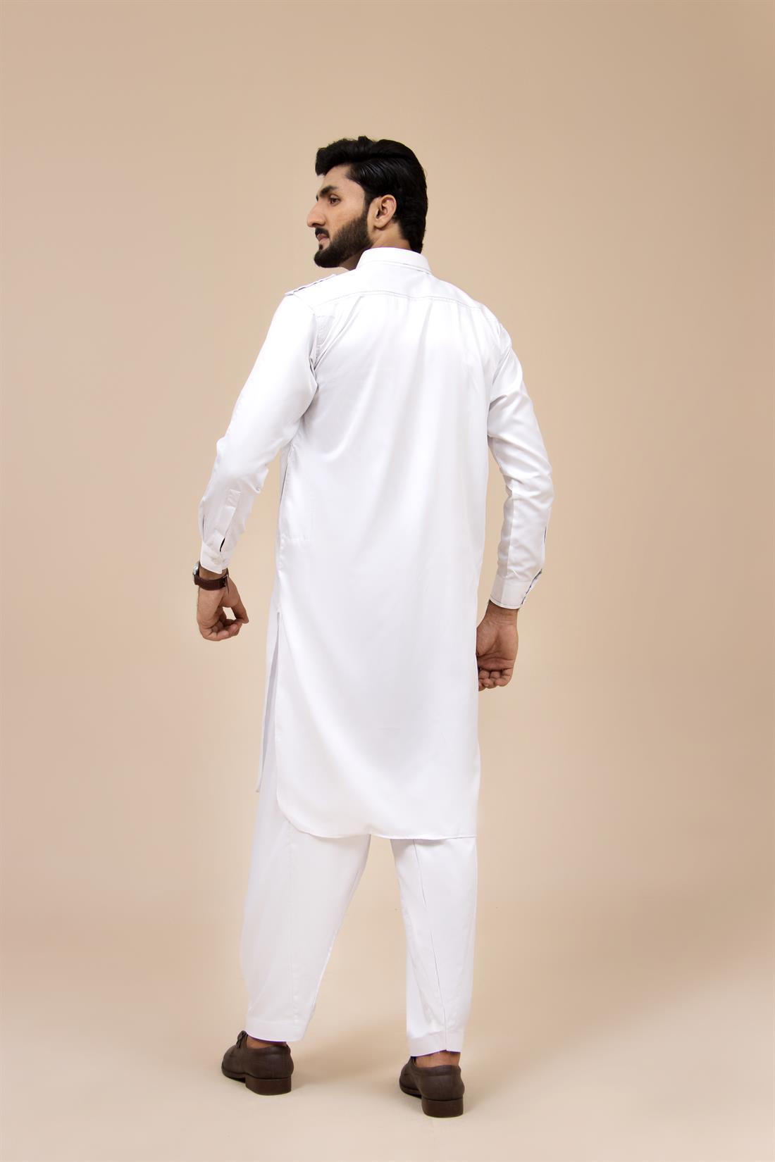 White Mens Salwar Kameez