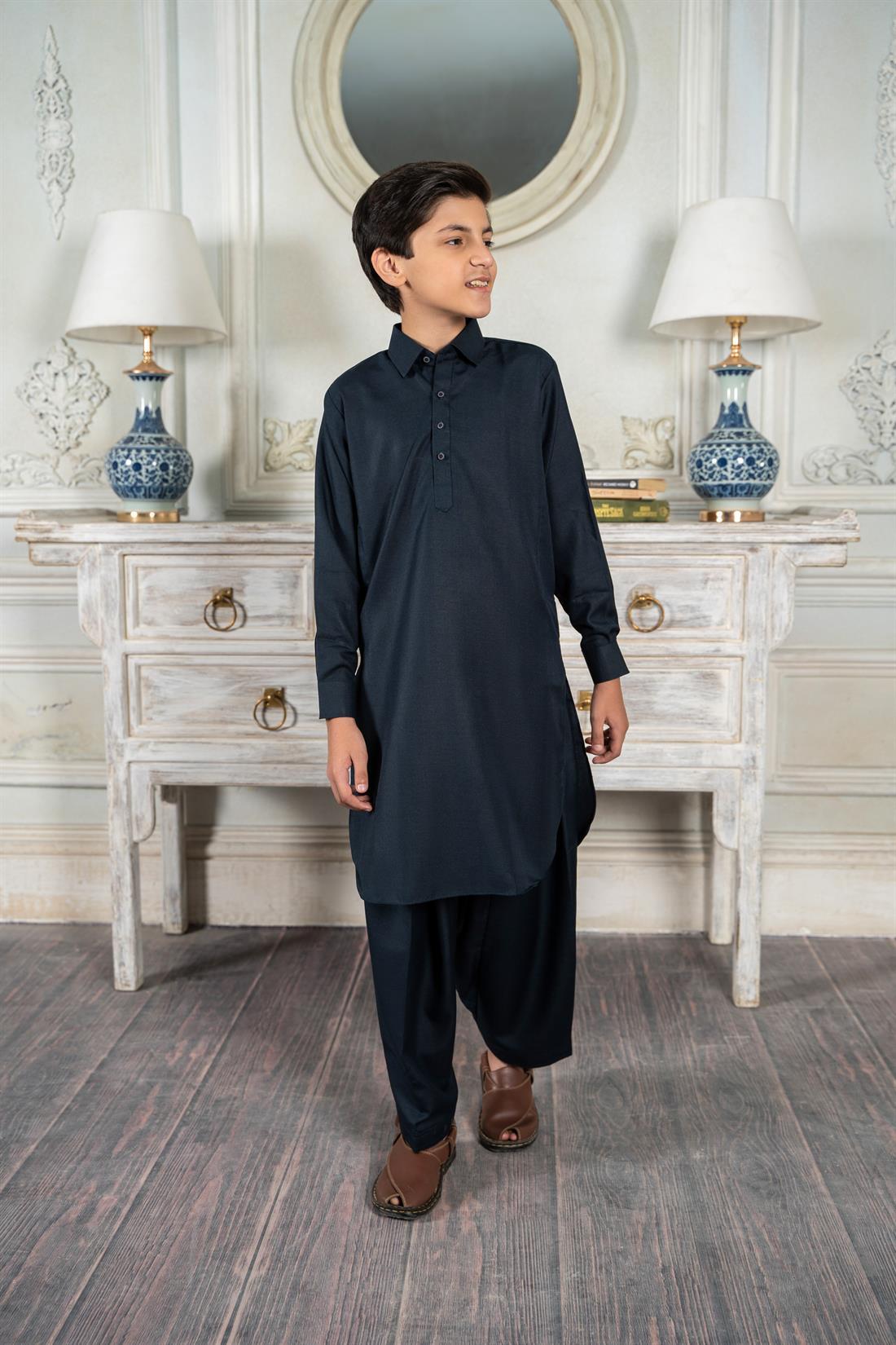 Greenish Blue Mens Salwar Kameez