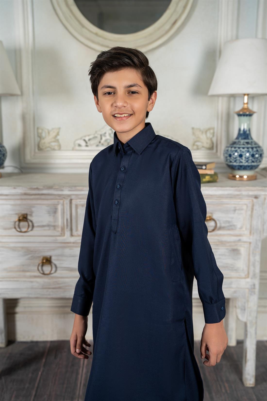 Navy Blue Mens Salwar Kameez