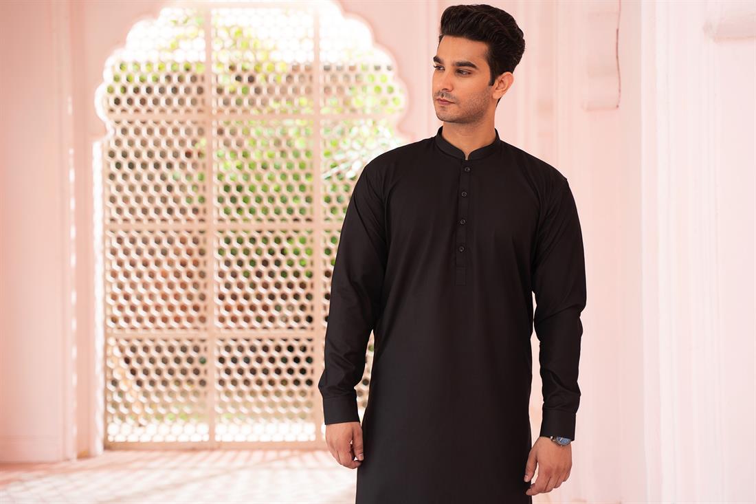 Black Mens Kurta Pajama