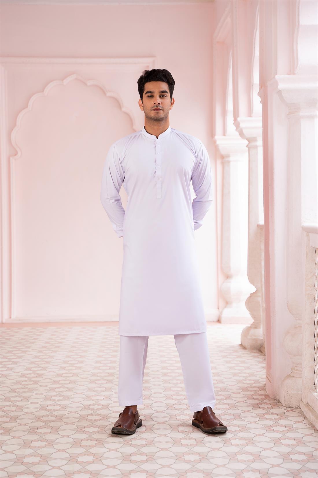 White Mens Kurta Pajama