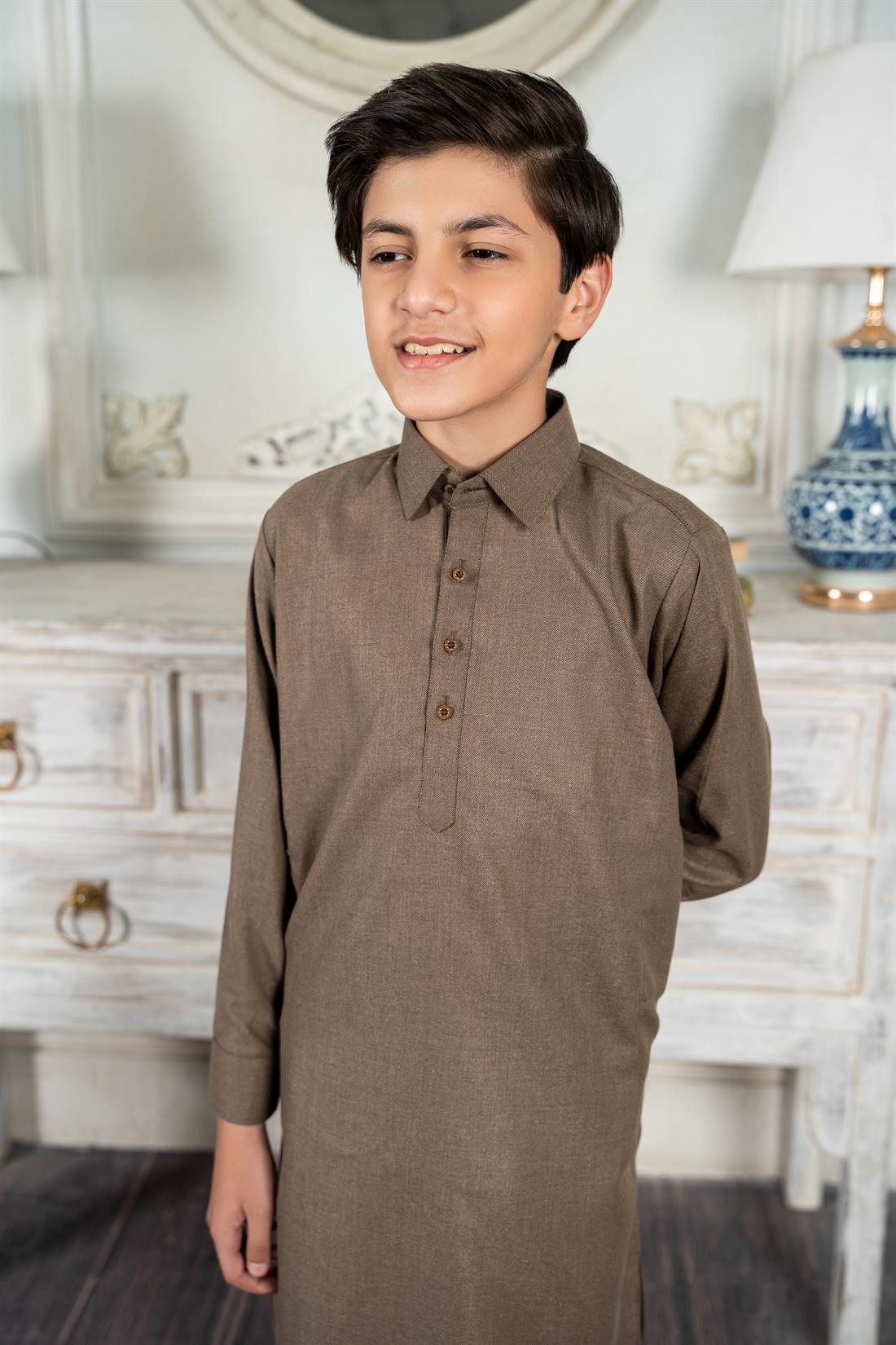 Brown Mens Salwar Kameez