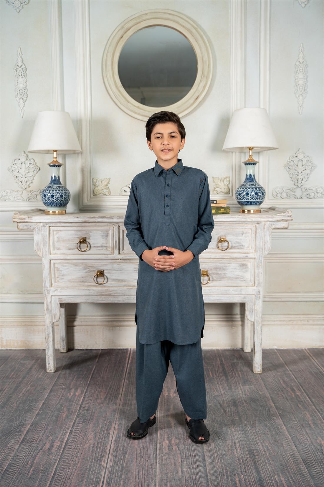Grey Mens Salwar Kameez