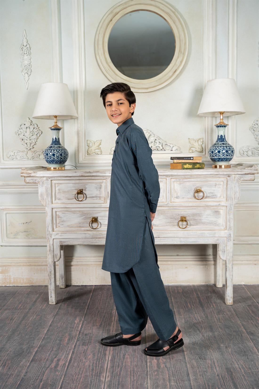 Grey Mens Salwar Kameez