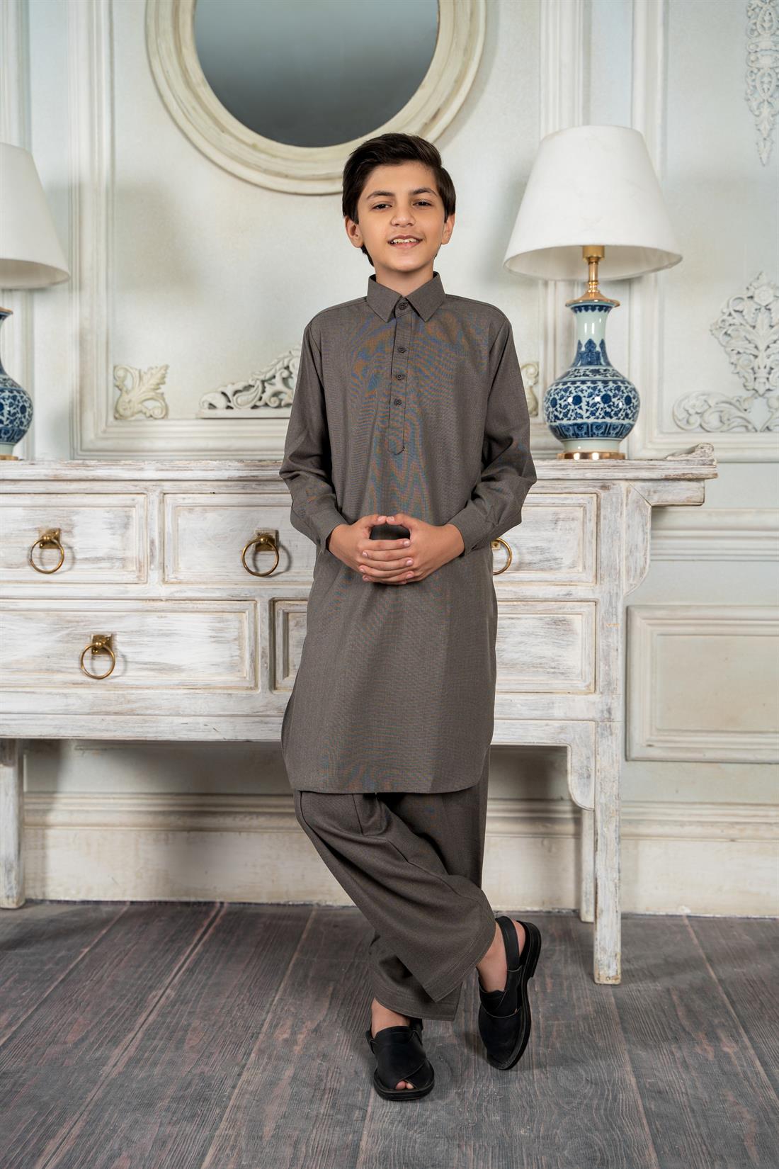 Light Brown Mens Salwar Kameez