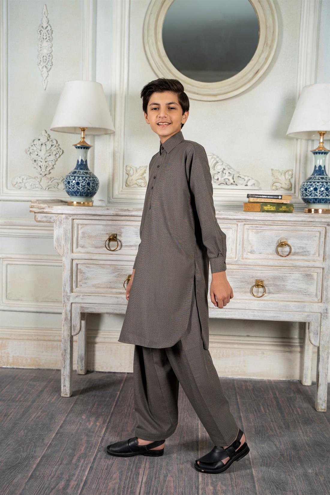 Light Brown Mens Salwar Kameez