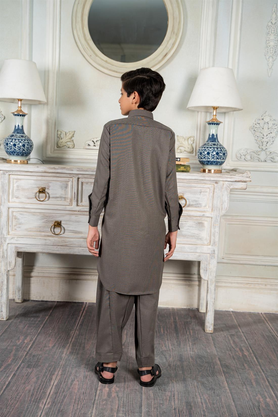 Light Brown Mens Salwar Kameez
