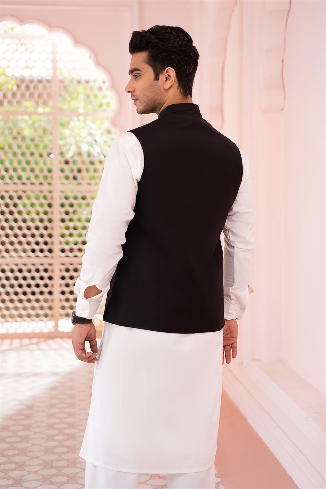 Black Suit Waistcoat