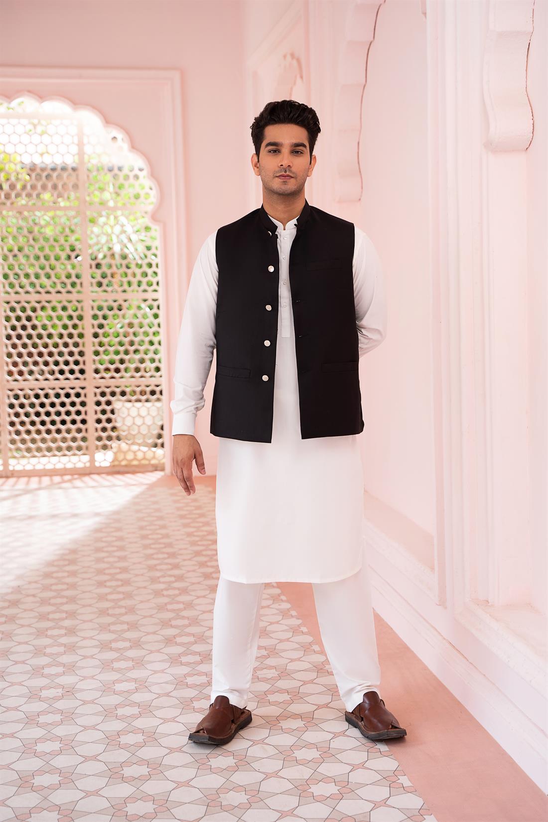 Black Suit Waistcoat