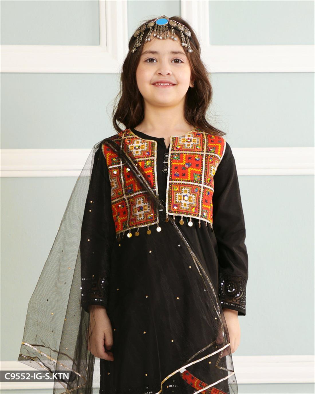Black 3-piece Suit with Embroidery