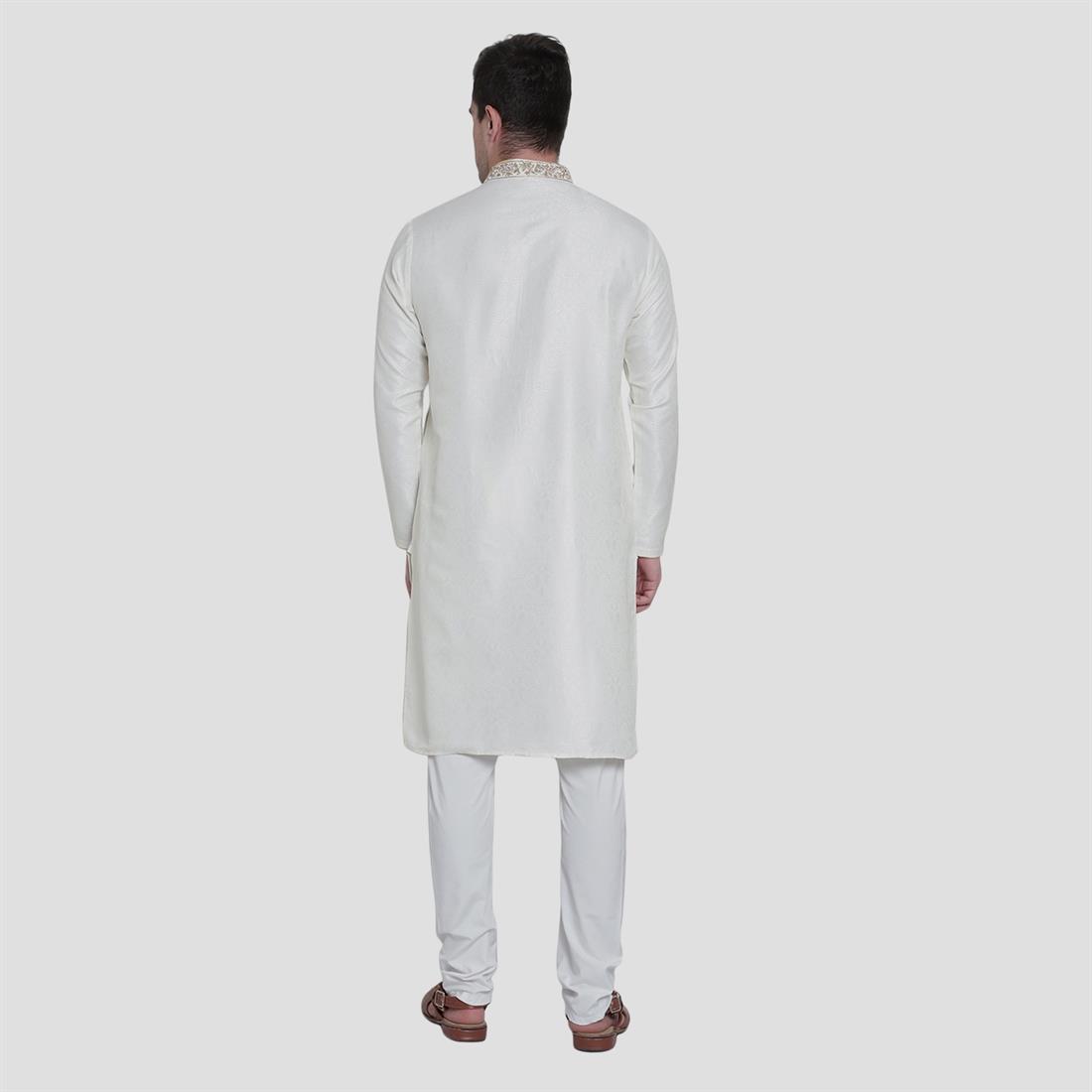 White Stone Work Mens Salwar Kameez
