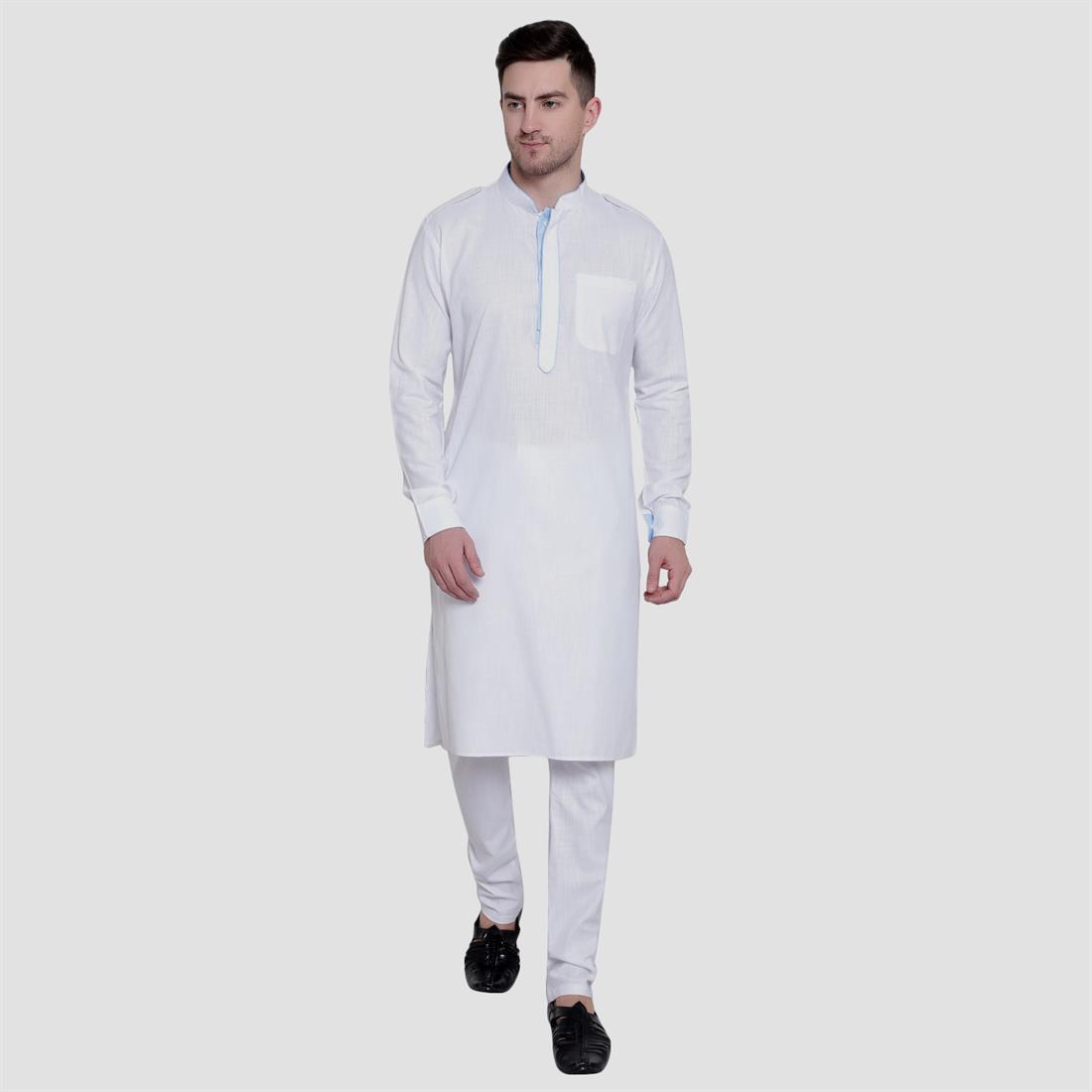 White Mens Salwar Kameez