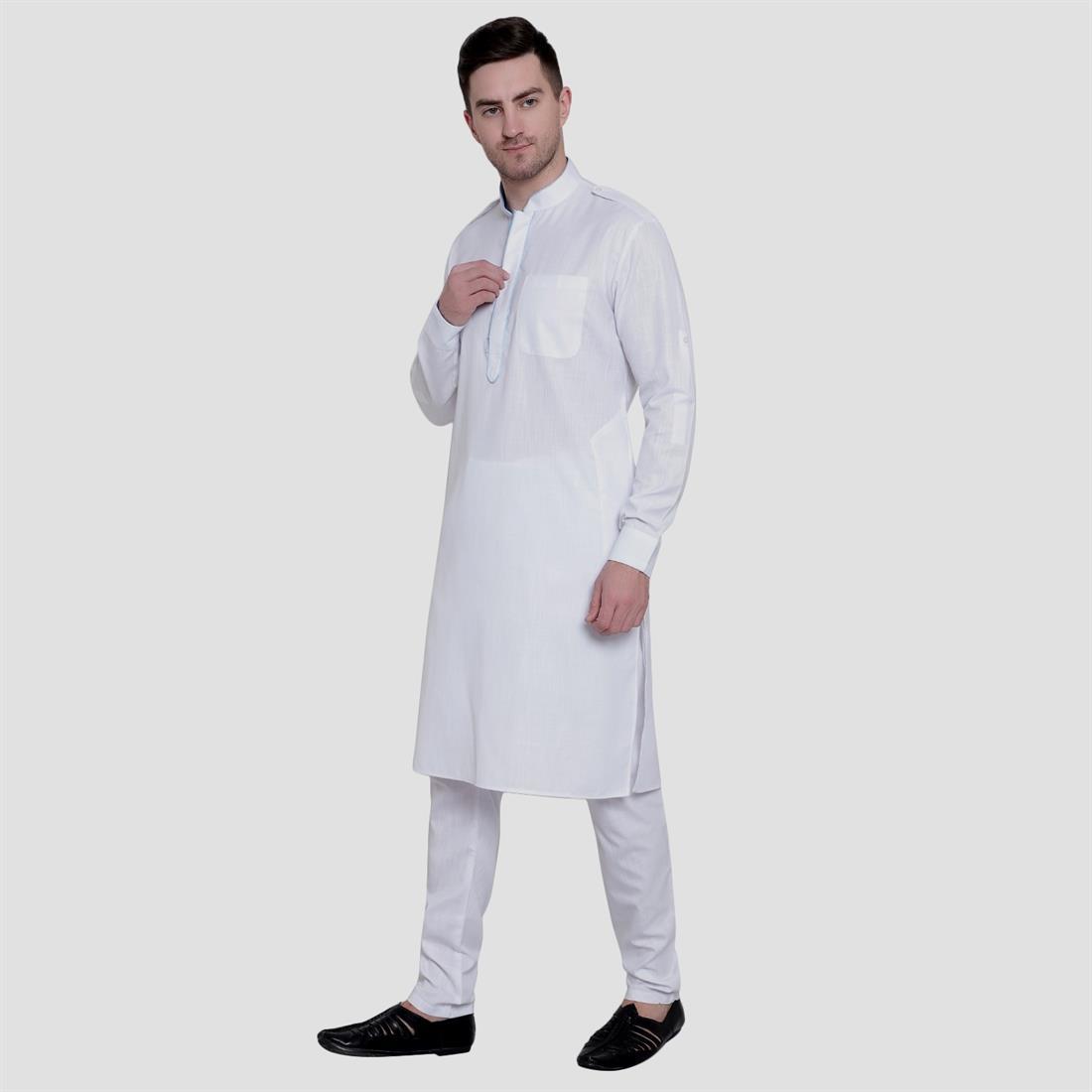 White Mens Salwar Kameez