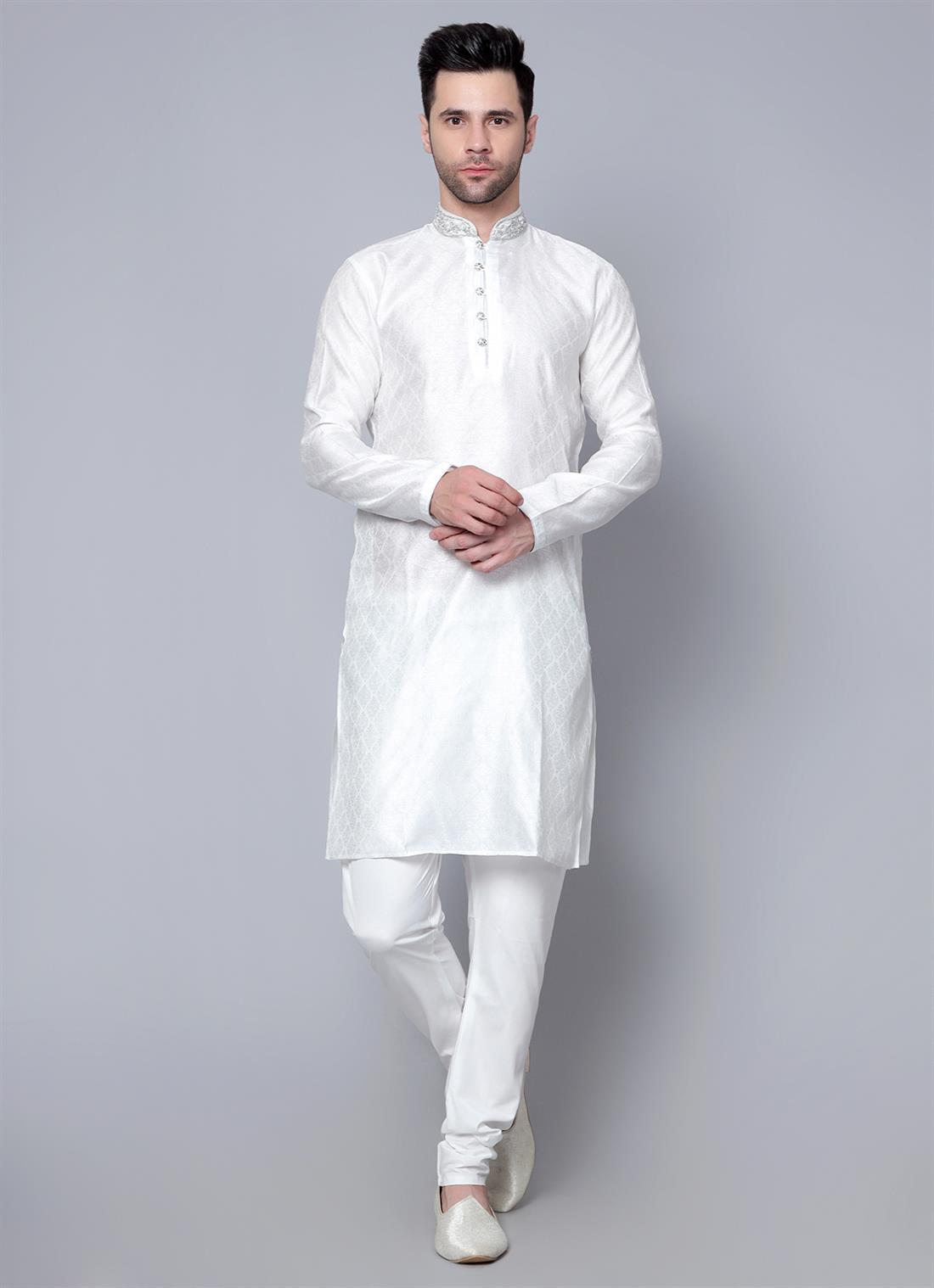 White Mens Salwar Kameez