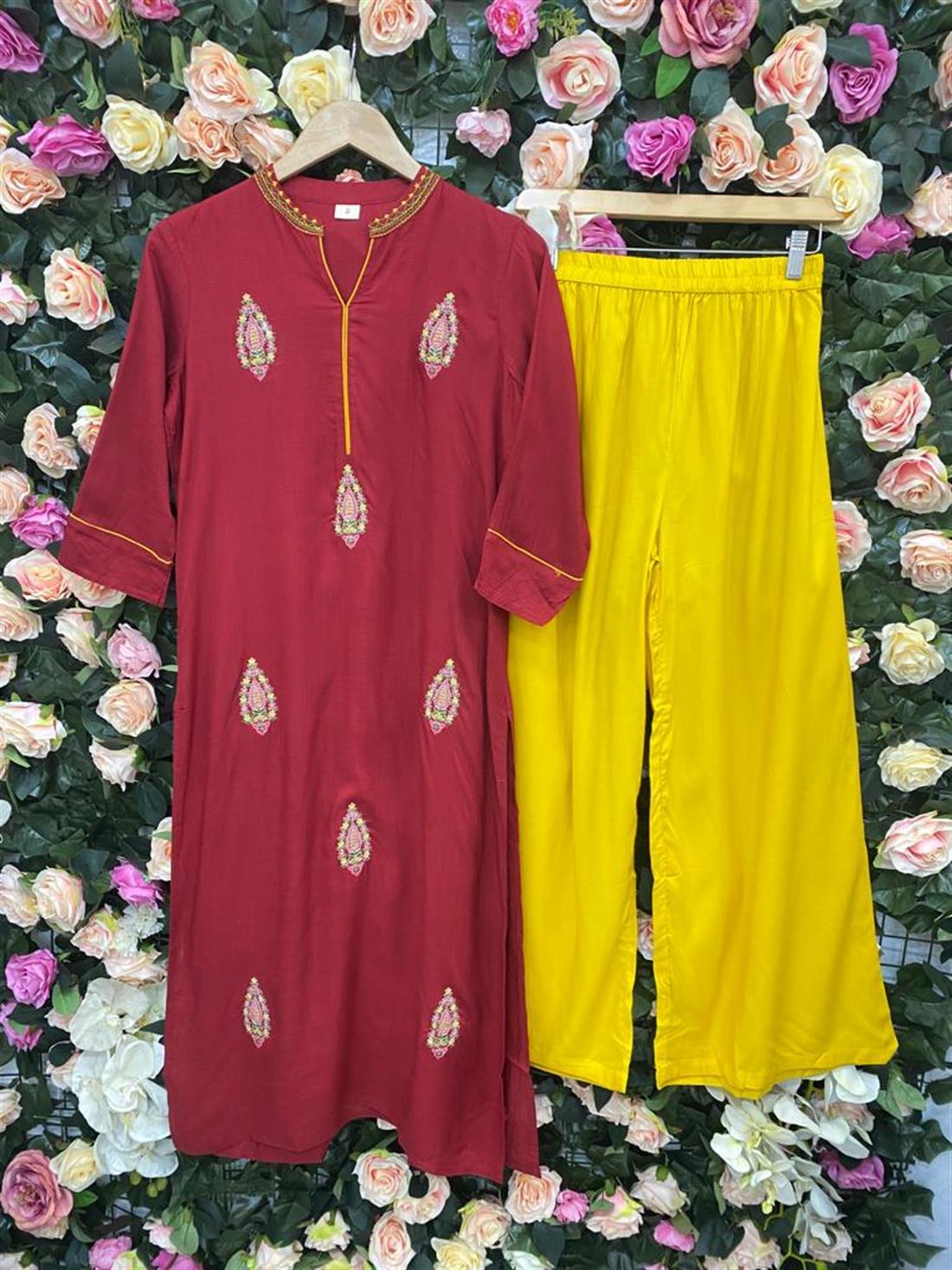 Maroon Ladies 2 Piece Kurta