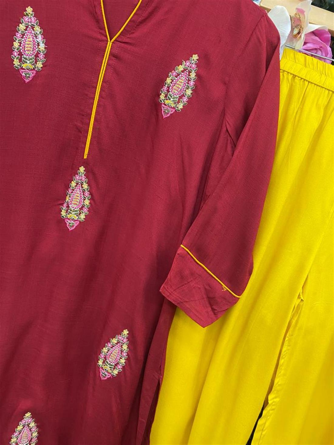 Maroon Ladies 2 Piece Kurta