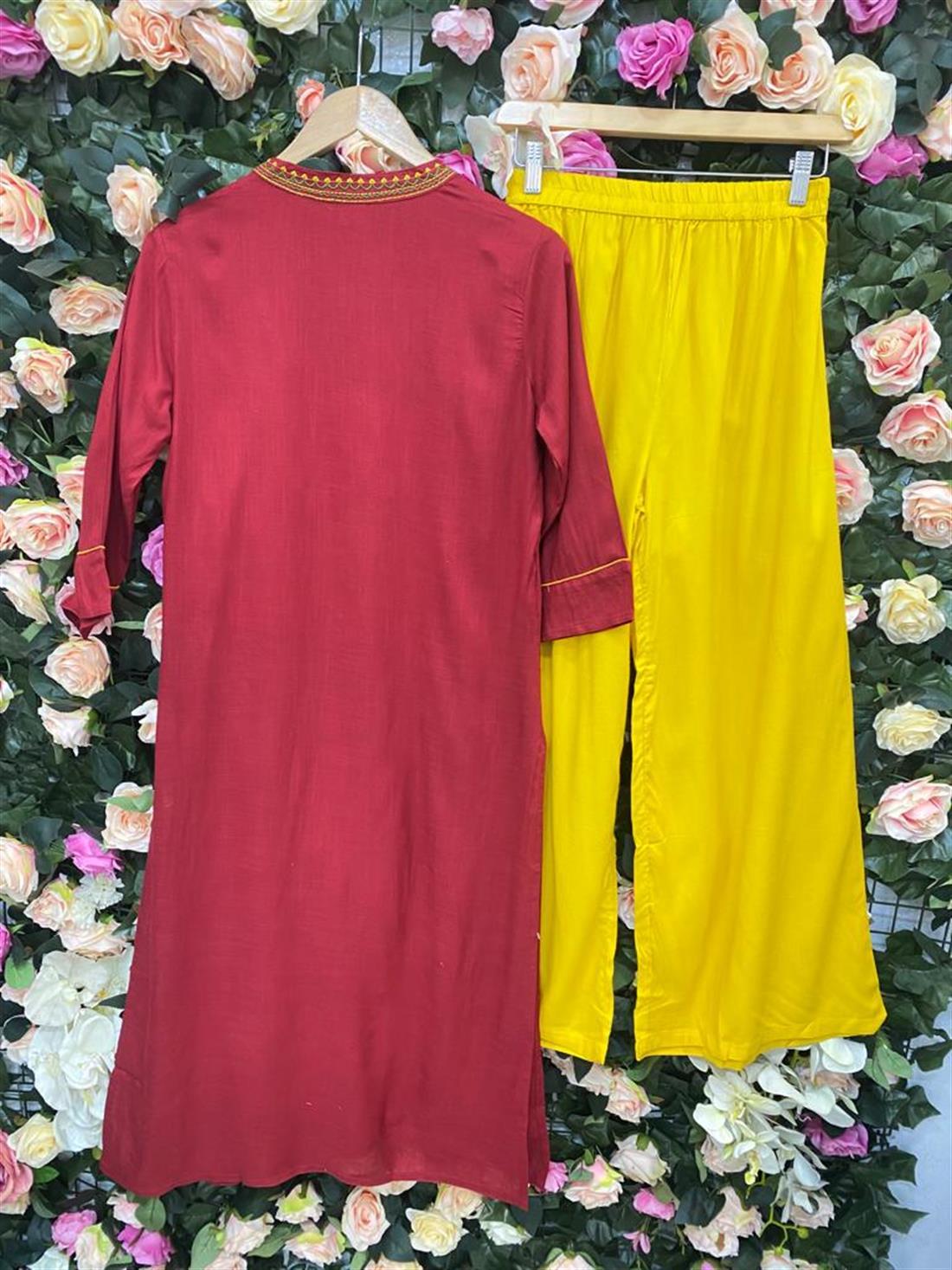 Maroon Ladies 2 Piece Kurta